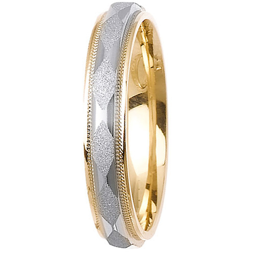 4mm Faceted Milgrain Wedding Band Slide 2