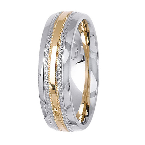 6mm Designer Rope 14K Two-Tone Gold Wedding Band Slide 2
