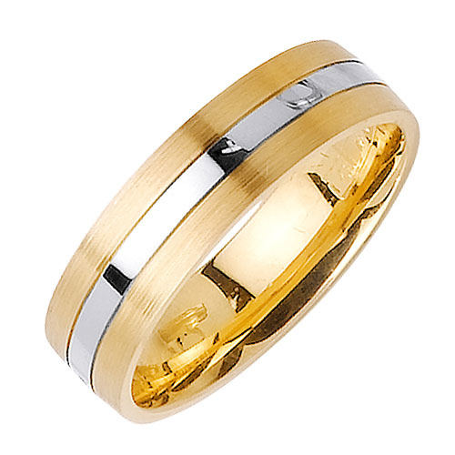 6mm 14k Two-Tone Wedding Band Slide 1