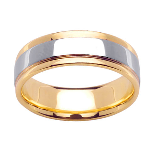 14k 7mm Two-Tone Step Band Slide 0