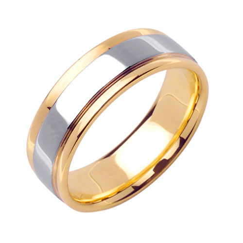14k 7mm Two-Tone Step Band Slide 1