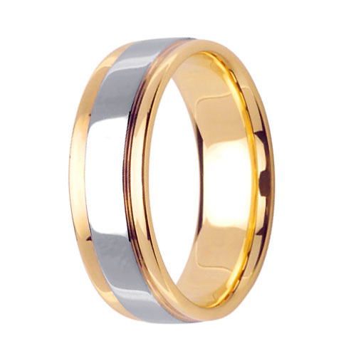 14k 7mm Two-Tone Step Band Slide 2