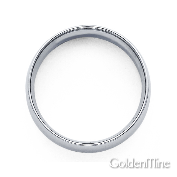 4mm Classic Light Comfort-Fit Dome Wedding Band - 10K, 14K, 18K White Gold Slide 3