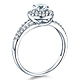 14K White Gold Round-Cut Split Shank Halo CZ Engagement Ring thumb 1
