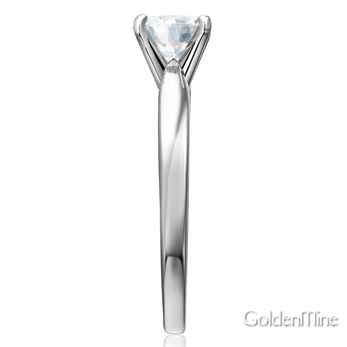 Cathedral Solitaire 1-CT Round-Cut CZ Engagement Ring in 14K White Gold Slide 2