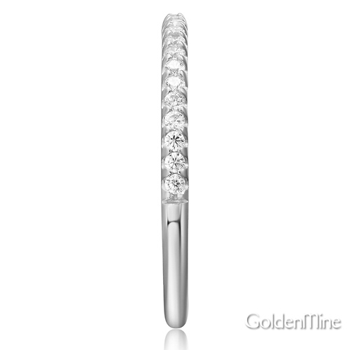 2mm Round-Cut Cubic Zirconia CZ Wedding Band in 14K White Gold Slide 2