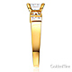 Wide 1-CT Princess-Cut & Baguette CZ Engagement Ring in 14K Yellow Gold thumb 2