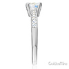 1-CT Basket Cathedral Round-Cut & Pave CZ Engagement Ring in 14K White Gold thumb 2
