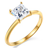 1.25CT Knife-Edge Princess-Cut CZ Engagement Ring Solitaire in 14K Yellow Gold thumb 0