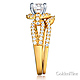Halo Split Shank 1.25CT Round CZ Engagement Ring Set in 14K Yellow Gold thumb 2