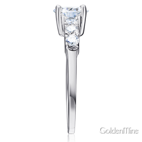 Basket-Set 1-CT Round-Cut CZ Engagement Ring in Sterling Silver (Rhodium) Slide 2