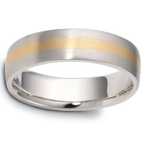 6mm Dora 14K Two-Tone Gold Wedding Band Slide 0