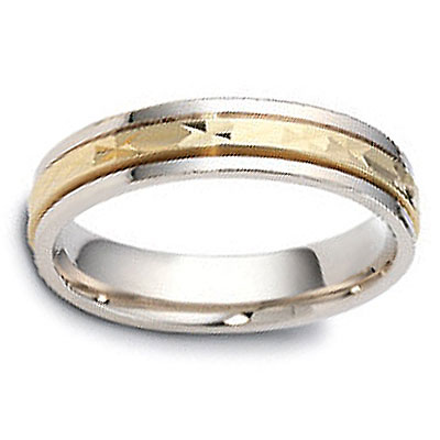 5mm 14K Two-Tone Gold Dora Wedding Band Slide 1