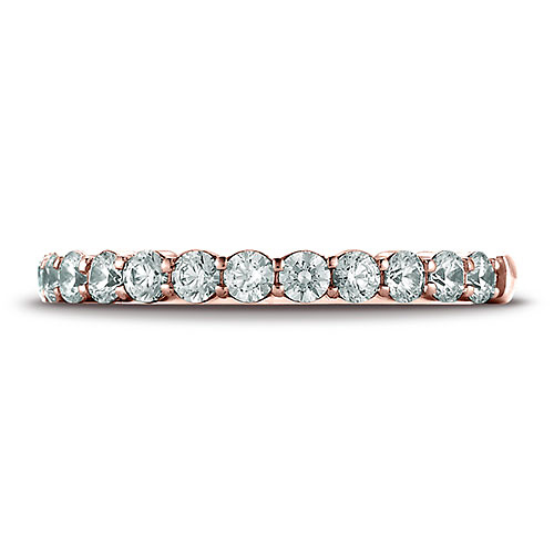 2.5mm 12-Stone Round Diamond Wedding Band by Benchmark in 14K Rose Gold 0.48 ctw Slide 1