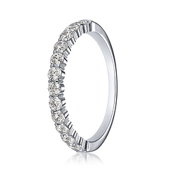 2.5mm 12-Stone Round Diamond Wedding Band by Benchmark in 14K White Gold 0.48 ctw