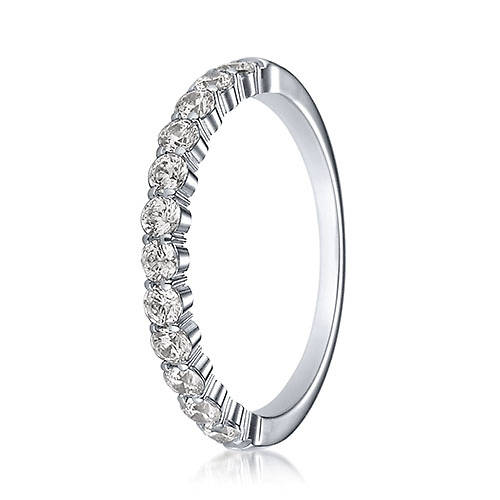 2.5mm 12-Stone Round Diamond Wedding Band by Benchmark in 14K White Gold 0.48 ctw Slide 0