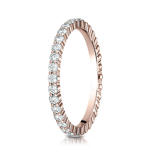 2mm Round-Cut Diamond Eternity Ring by Benchmark in Solid 14K Rose Gold Slide 0