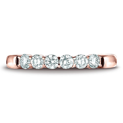 3mm 6-Stone Round Diamond Wedding Band by Benchmark in 14K Rose Gold 0.48 ctw Slide 1