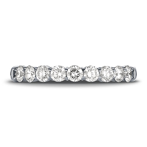 3mm 9-Stone Round Diamond Wedding Band by Benchmark in Solid 14K White Gold 0.72ctw Slide 1