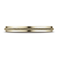 2mm Milgrain Center 14K Yellow Gold Wedding Band Ring