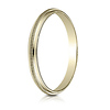 2mm Milgrain Center 14K Yellow Gold Wedding Band Ring thumb 1