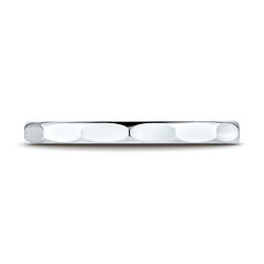 2mm Faceted Wedding Band in Solid 14K White Gold