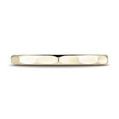 2mm Faceted Wedding Band in Solid 14K Yellow Gold