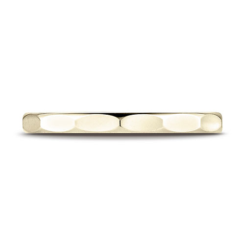 2mm Faceted Wedding Band in Solid 14K Yellow Gold Slide 0