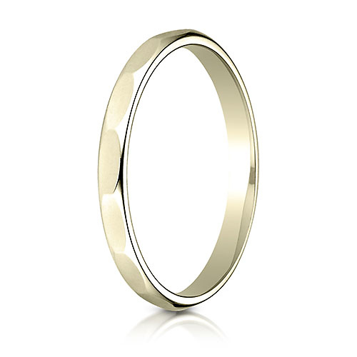 2mm Faceted Wedding Band in Solid 14K Yellow Gold Slide 1